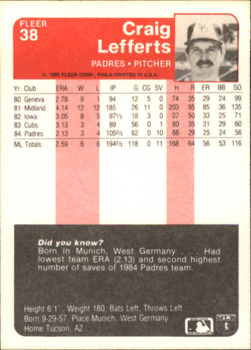 1985 Fleer Baseball Card Pick 1-376 - Picture 45 of 481