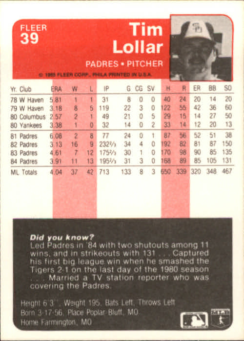 1985 Fleer Baseball Card Pick 1-376 - Picture 47 of 481