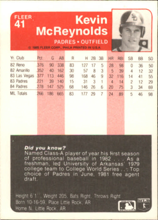 1985 Fleer Baseball Card Pick 1-376 - Picture 49 of 481
