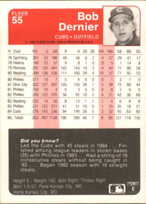 1985 Fleer Baseball Card Pick 1-376 - Picture 71 of 481