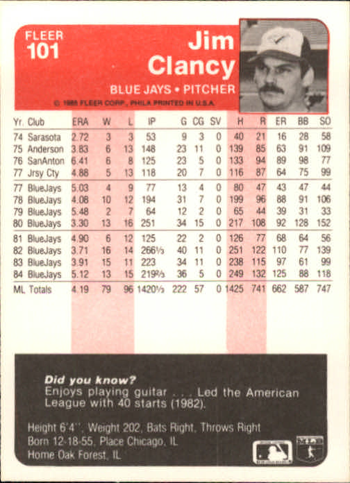 1985 Fleer Baseball Card Pick 1-376 - Picture 121 of 481