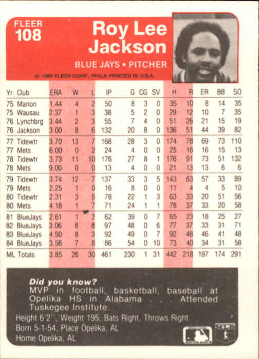 1985 Fleer Baseball Card Pick 1-376 - Picture 135 of 481
