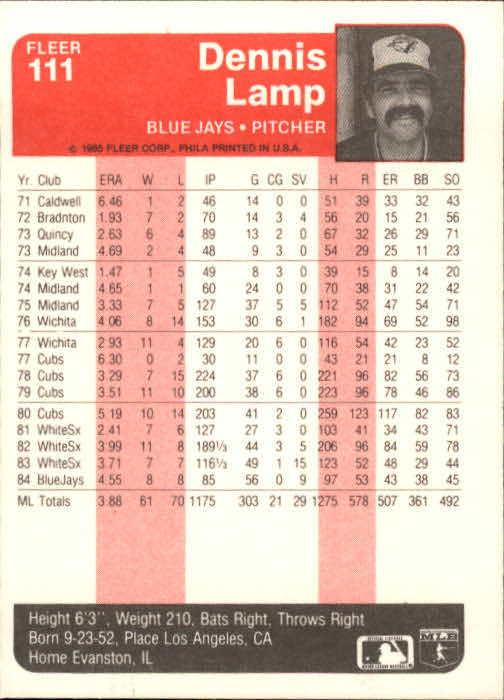 1985 Fleer Baseball Card Pick 1-376 - Picture 139 of 481