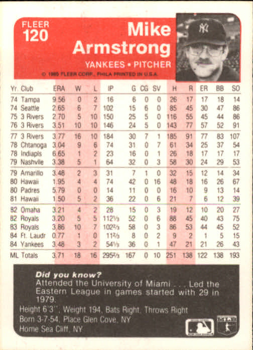 1985 Fleer Baseball Card Pick 1-376 - Picture 153 of 481