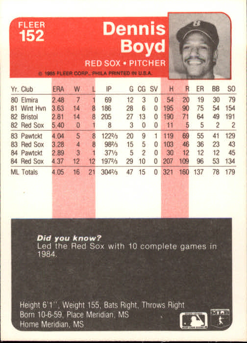 1985 Fleer Baseball Card Pick 1-376 - Picture 193 of 481