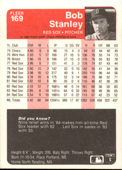 1985 Fleer Baseball Card Pick 1-376 - Picture 205 of 481