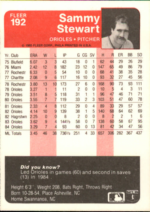 1985 Fleer Baseball Card Pick 1-376 - Picture 235 of 481