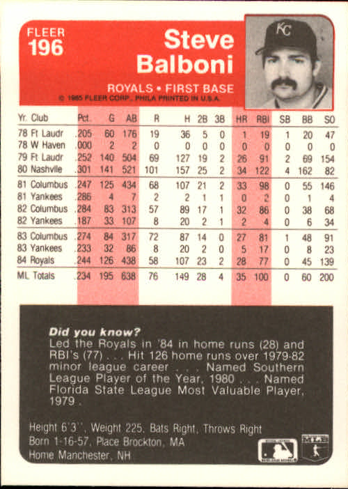 1985 Fleer Baseball Card Pick 1-376 - Picture 239 of 481