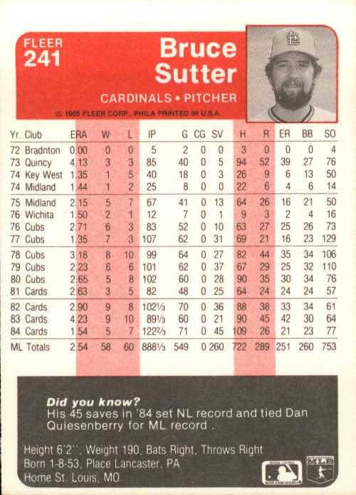 1985 Fleer Baseball Card Pick 1-376 - Picture 295 of 481