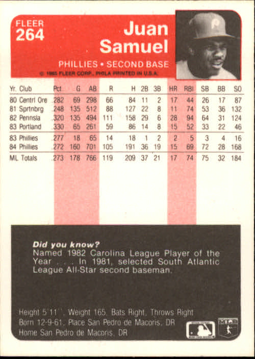 1985 Fleer Baseball Card #251-500 - Choose Your Card - Picture 29 of 493