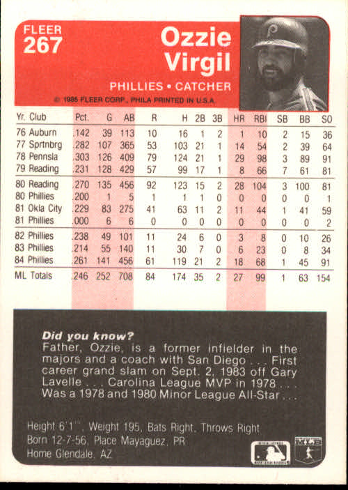 1985 Fleer Baseball Card #251-500 - Choose Your Card - Picture 35 of 493