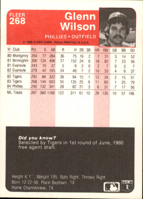 1985 Fleer Baseball Card #251-500 - Choose Your Card - Picture 37 of 493