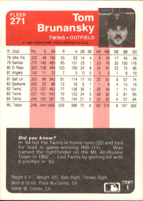 1985 Fleer Baseball Card #251-500 - Choose Your Card - Picture 41 of 493