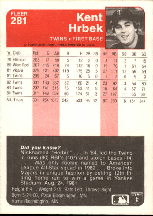 1985 Fleer Baseball Card #251-500 - Choose Your Card - Picture 61 of 493