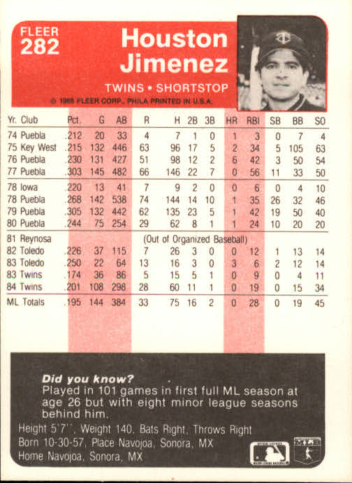 1985 Fleer Baseball Card #251-500 - Choose Your Card - Picture 63 of 493