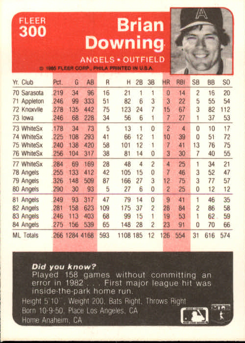1985 Fleer Baseball Card #251-500 - Choose Your Card - Picture 97 of 493