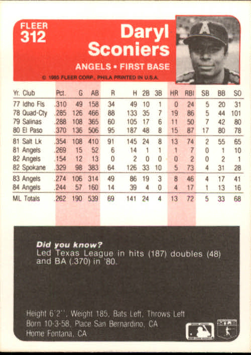 1985 Fleer Baseball Card #251-500 - Choose Your Card - Picture 121 of 493