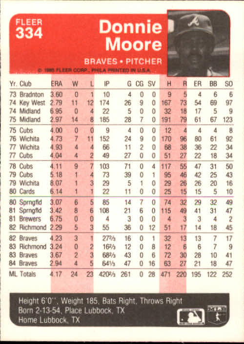 1985 Fleer Baseball Card #251-500 - Choose Your Card - Picture 165 of 493