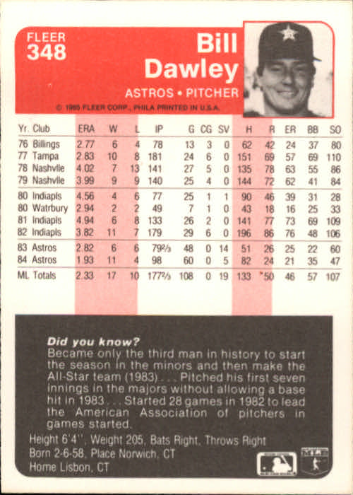 1985 Fleer Baseball Card #251-500 - Choose Your Card - Picture 193 of 493