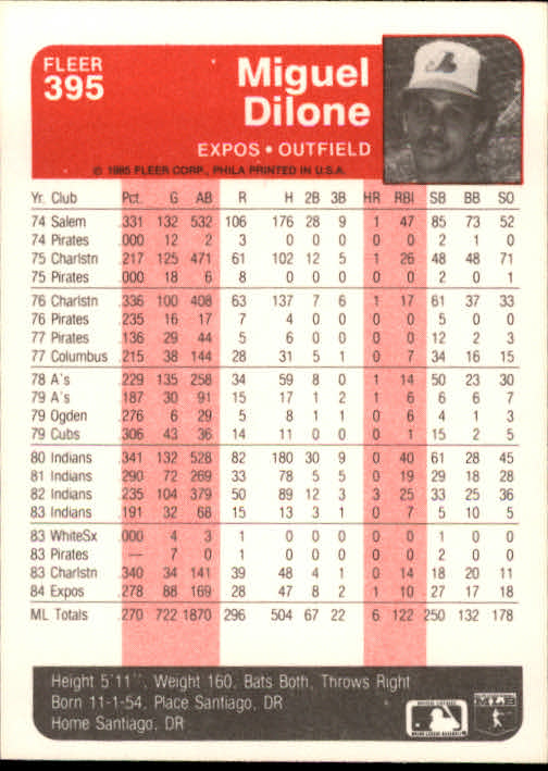 1985 Fleer Baseball Card #251-500 - Choose Your Card - Picture 283 of 493