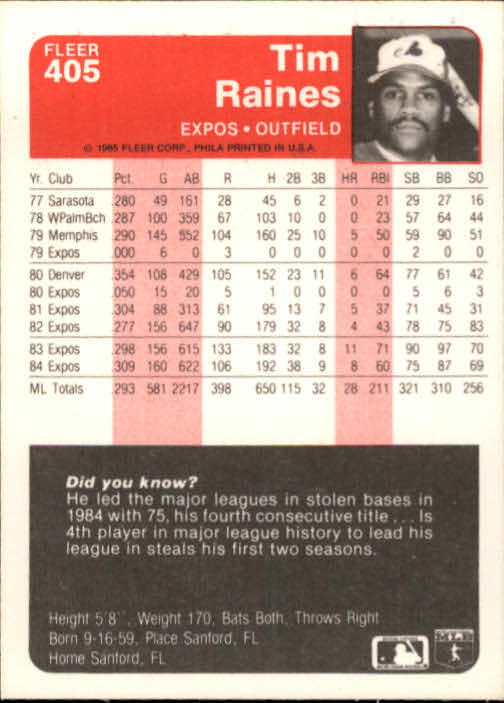 1985 Fleer Baseball Card #251-500 - Choose Your Card - Picture 303 of 493