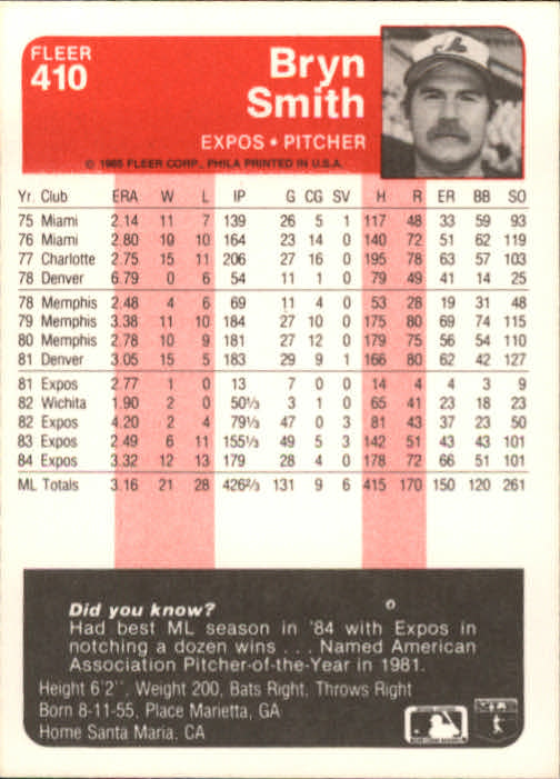 1985 Fleer Baseball Card #251-500 - Choose Your Card - Picture 313 of 493