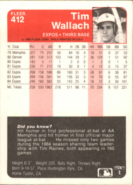 1985 Fleer Baseball Card #251-500 - Choose Your Card - Picture 317 of 493