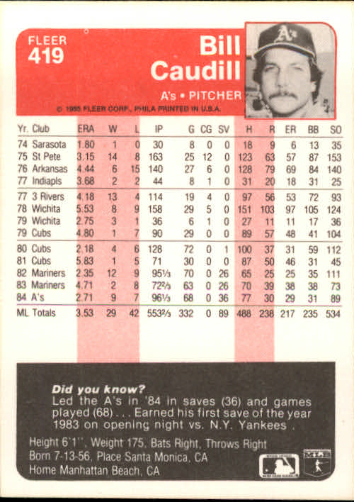 1985 Fleer Baseball Card #251-500 - Choose Your Card - Picture 331 of 493