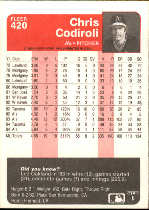 1985 Fleer Baseball Card #251-500 - Choose Your Card - Picture 333 of 493