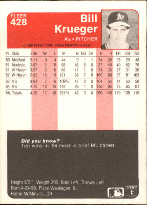 1985 Fleer Baseball Card #251-500 - Choose Your Card - Picture 349 of 493