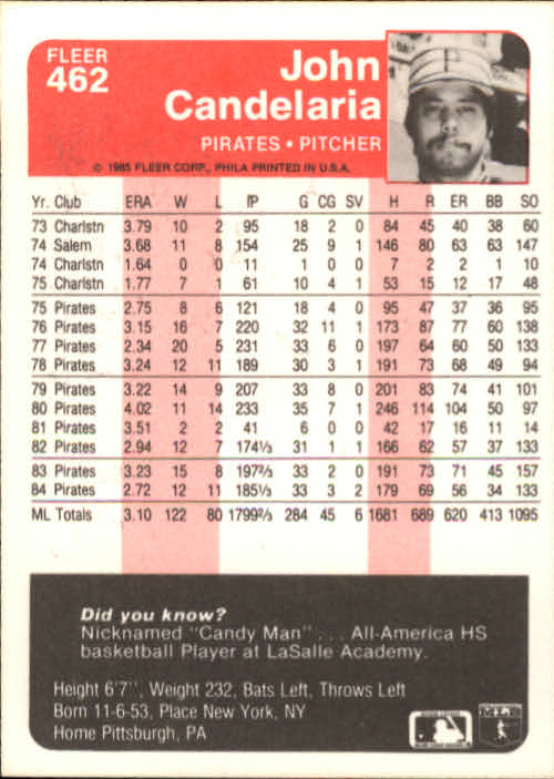 1985 Fleer Baseball Card #251-500 - Choose Your Card - Picture 417 of 493