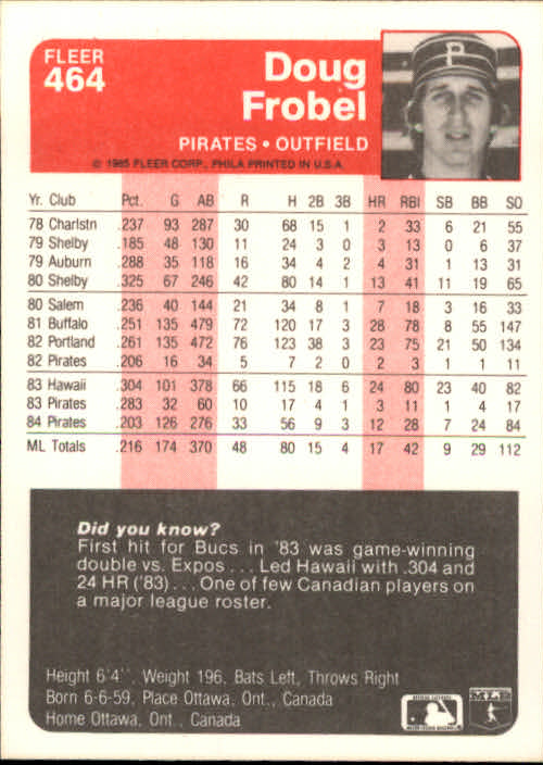 1985 Fleer Baseball Card #251-500 - Choose Your Card - Picture 421 of 493