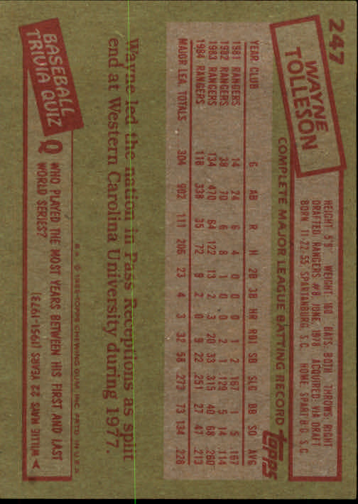 A2629- 1985 Topps Baseball Cards 201-400 +Rookies -You Pick- 15+ FREE US SHIP - Picture 95 of 401