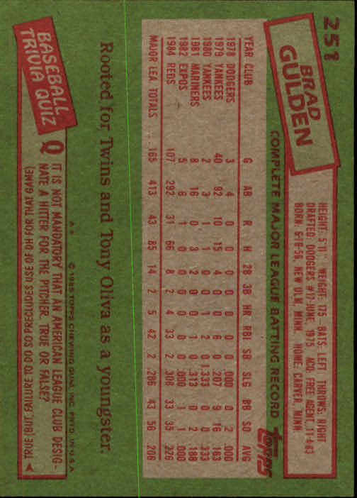 A2629- 1985 Topps Baseball Cards 201-400 +Rookies -You Pick- 15+ FREE US SHIP - Picture 103 of 401