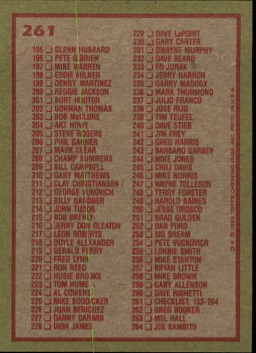 A2629- 1985 Topps Baseball Cards 201-400 +Rookies -You Pick- 15+ FREE US SHIP - Picture 123 of 401