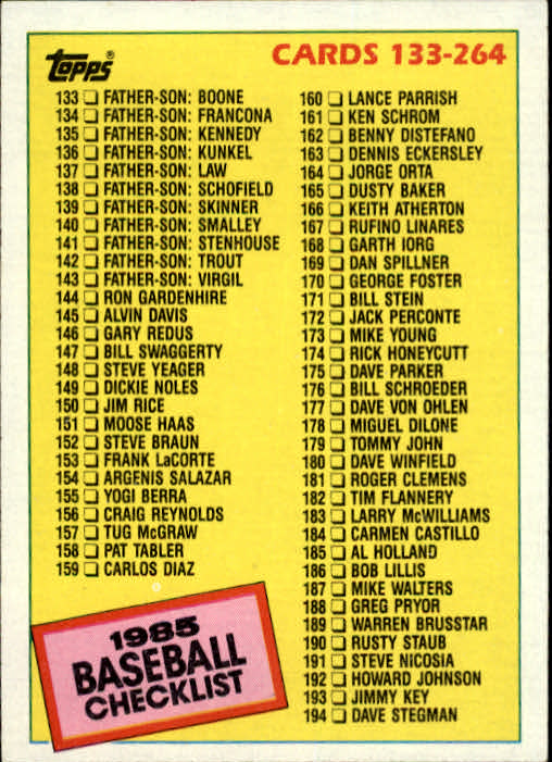 A2629- 1985 Topps Baseball Cards 201-400 +Rookies -You Pick- 15+ FREE US SHIP - Picture 122 of 401