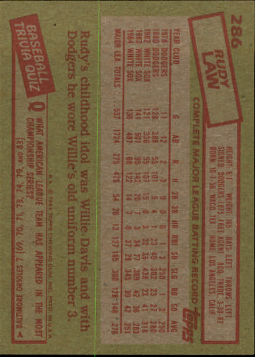 A2629- 1985 Topps Baseball Cards 201-400 +Rookies -You Pick- 15+ FREE US SHIP - Picture 173 of 401