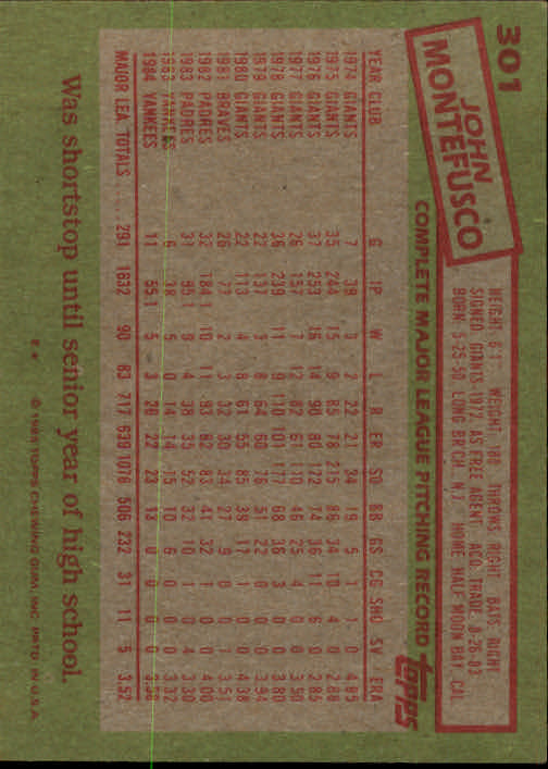 A2629- 1985 Topps Baseball Cards 201-400 +Rookies -You Pick- 15+ FREE US SHIP - Picture 203 of 401