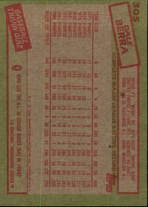 A2629- 1985 Topps Baseball Cards 201-400 +Rookies -You Pick- 15+ FREE US SHIP - Picture 211 of 401