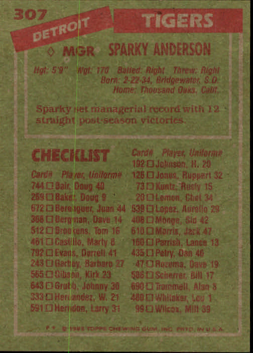 A2629- 1985 Topps Baseball Cards 201-400 +Rookies -You Pick- 15+ FREE US SHIP - Picture 215 of 401