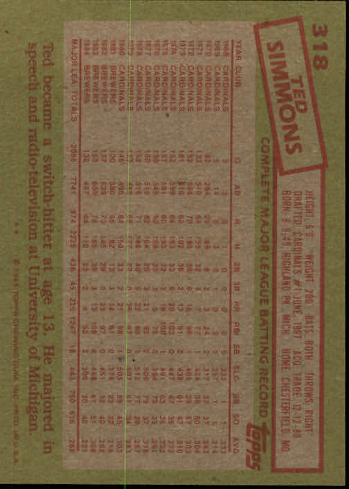 A2629- 1985 Topps Baseball Cards 201-400 +Rookies -You Pick- 15+ FREE US SHIP - Picture 237 of 401