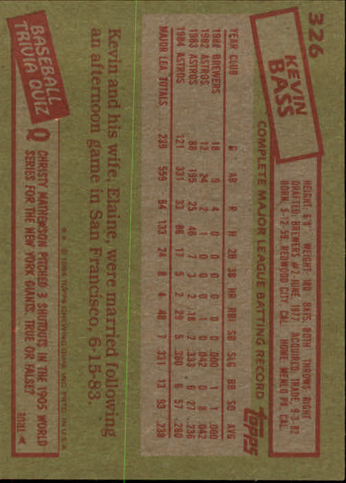 A2629- 1985 Topps Baseball Cards 201-400 +Rookies -You Pick- 15+ FREE US SHIP - Picture 253 of 401