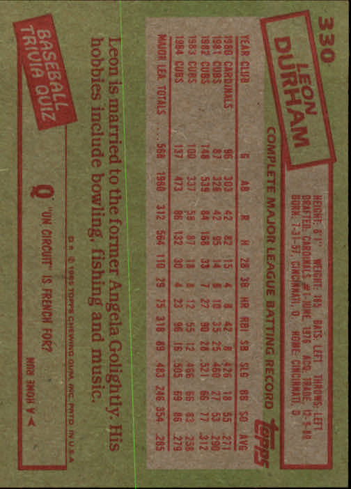 A2629- 1985 Topps Baseball Cards 201-400 +Rookies -You Pick- 15+ FREE US SHIP - Picture 261 of 401