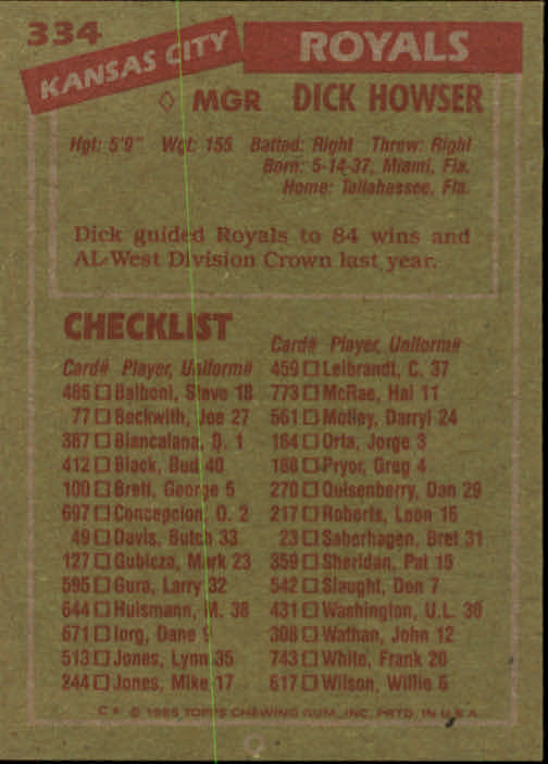 A2629- 1985 Topps Baseball Cards 201-400 +Rookies -You Pick- 15+ FREE US SHIP - Picture 269 of 401