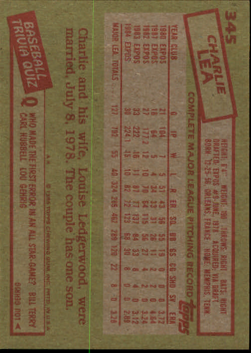 A2629- 1985 Topps Baseball Cards 201-400 +Rookies -You Pick- 15+ FREE US SHIP - Picture 291 of 401