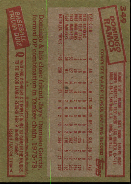 A2629- 1985 Topps Baseball Cards 201-400 +Rookies -You Pick- 15+ FREE US SHIP - Picture 299 of 401