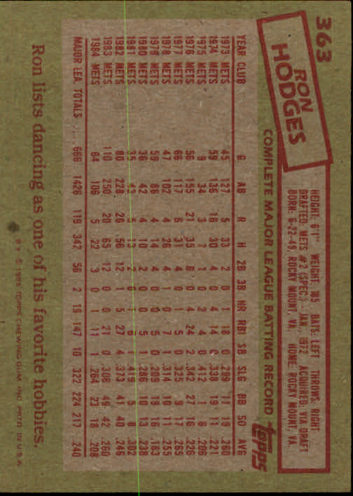 A2629- 1985 Topps Baseball Cards 201-400 +Rookies -You Pick- 15+ FREE US SHIP - Picture 327 of 401