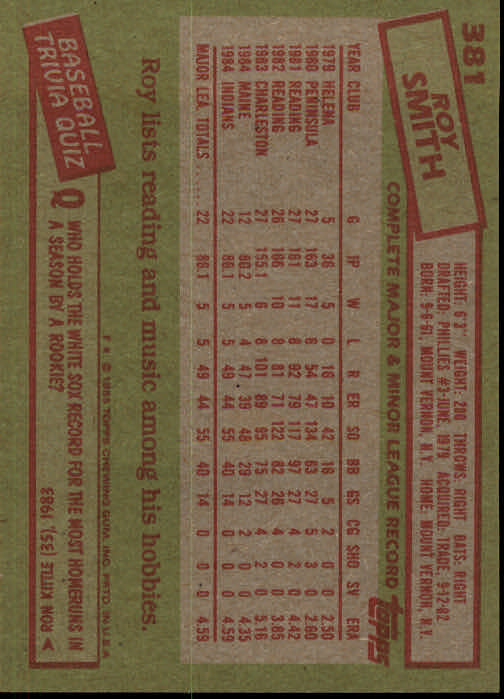 A2629- 1985 Topps Baseball Cards 201-400 +Rookies -You Pick- 15+ FREE US SHIP - Picture 363 of 401