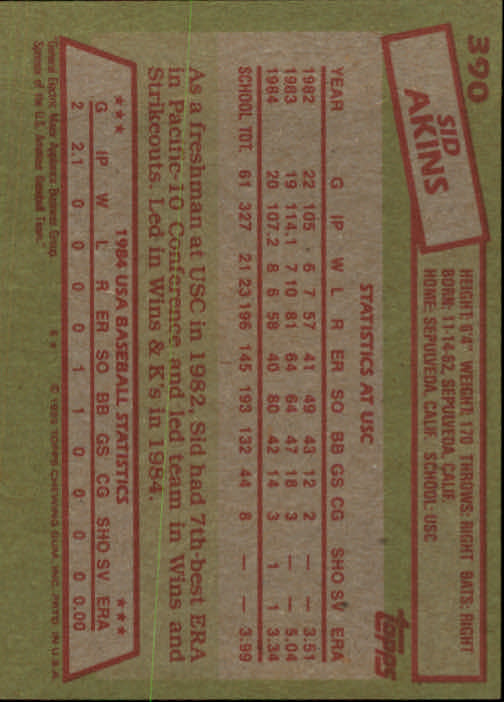 A2629- 1985 Topps Baseball Cards 201-400 +Rookies -You Pick- 15+ FREE US SHIP - Picture 381 of 401