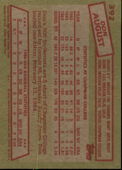 A2629- 1985 Topps Baseball Cards 201-400 +Rookies -You Pick- 15+ FREE US SHIP - Picture 385 of 401